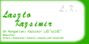 laszlo kazsimir business card